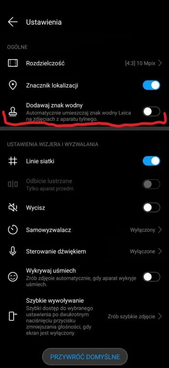 jak wylaczyc znak wodny