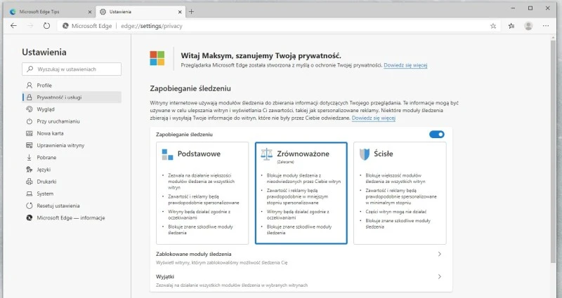 Nowy Microsoft Edge 6
