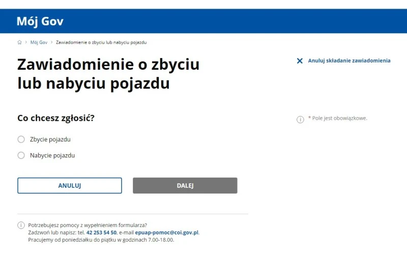 Nabycie zbycie pojazdu przez internet jak 3