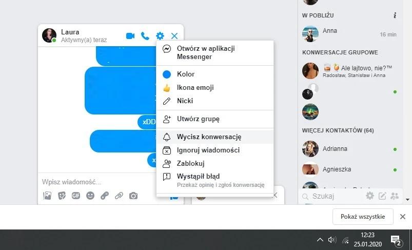 ignorowanie messenger 1