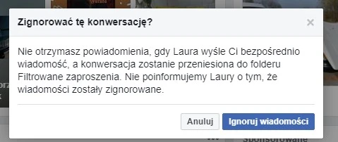 ignorowanie messenger 5