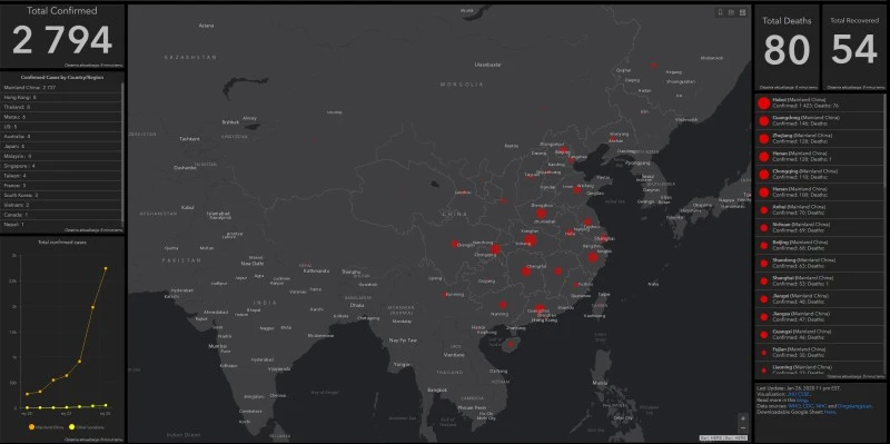 interaktywna mapa wirus