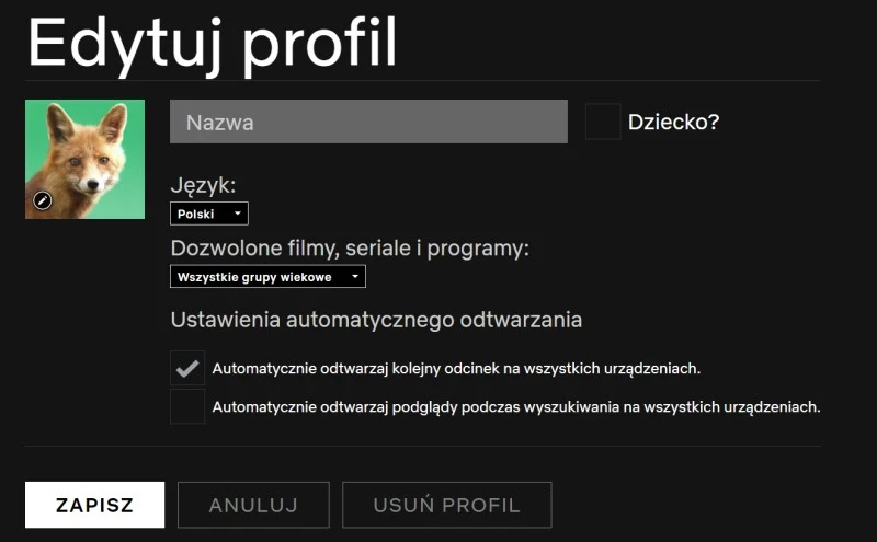 netflix profil
