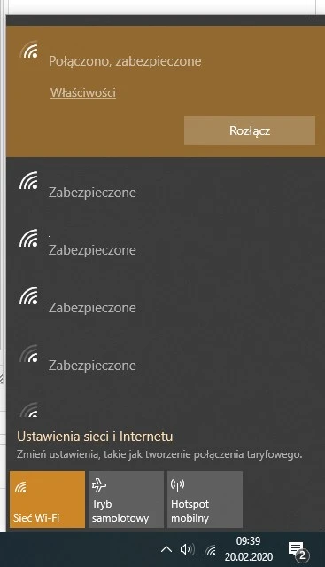 sieci wifi odswiez windows 10
