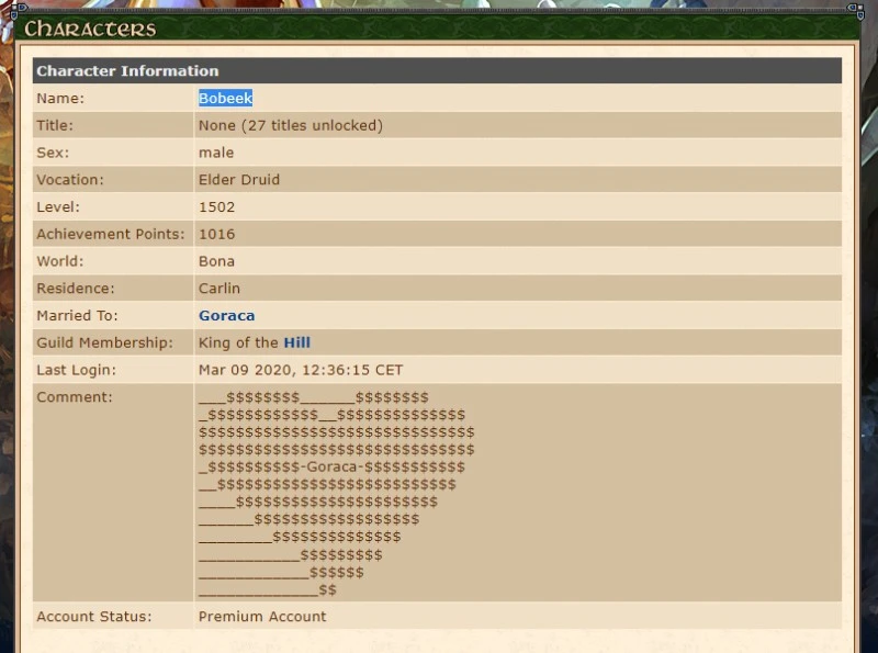 tibia 1500 poziom bobeek