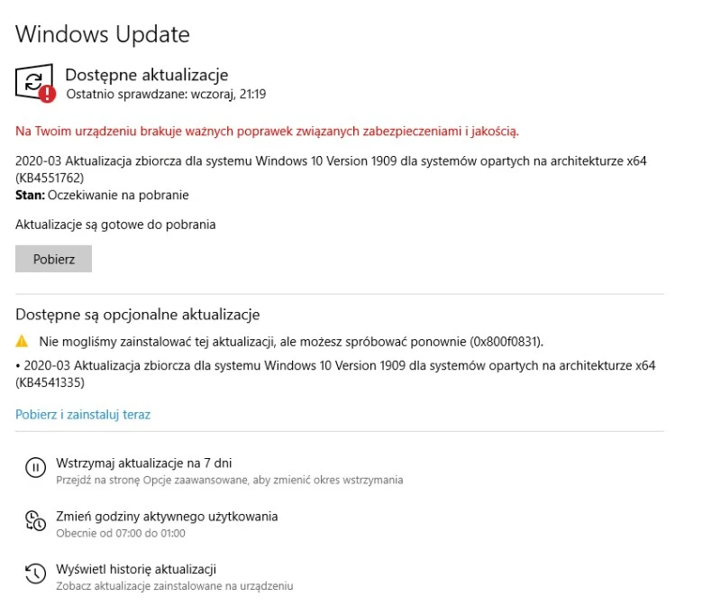 windows update KB4541335