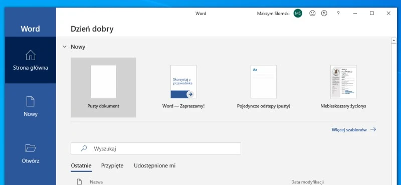 microsoft word podwojna spacja