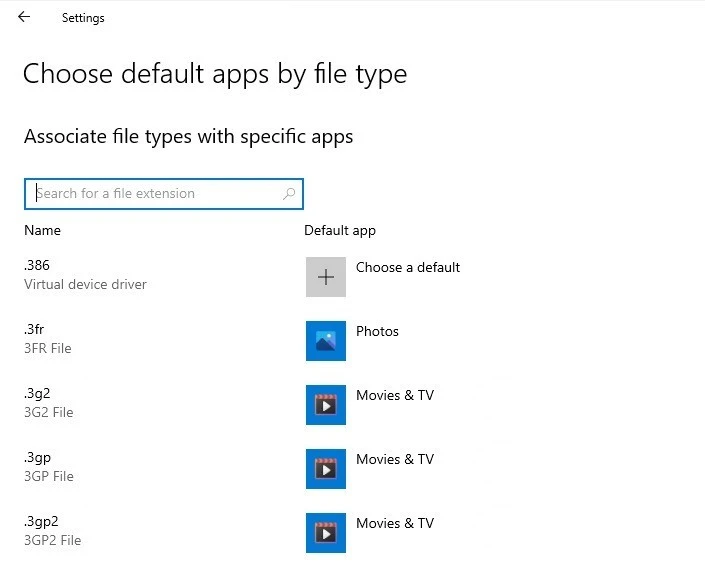 aplikacje domyslne windows 10