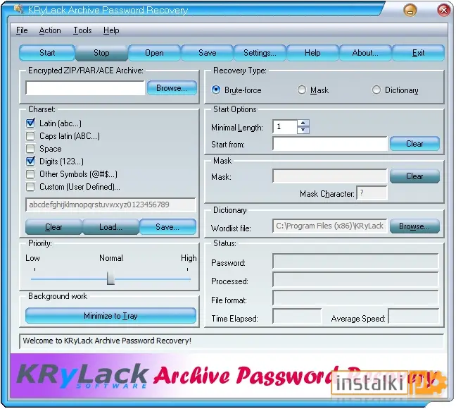 KryLack Archive Password Recovery