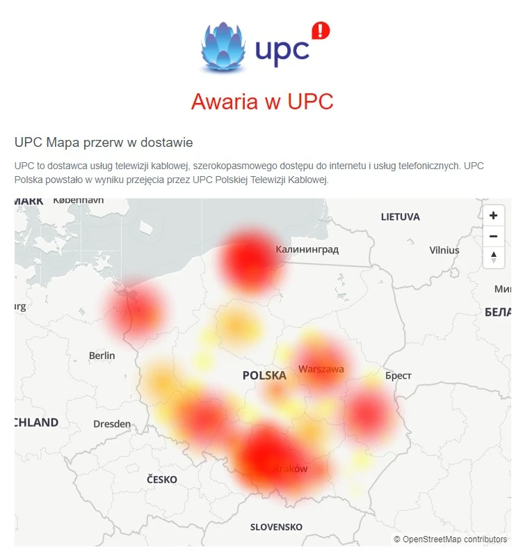 awaria upc 27 kwietnia