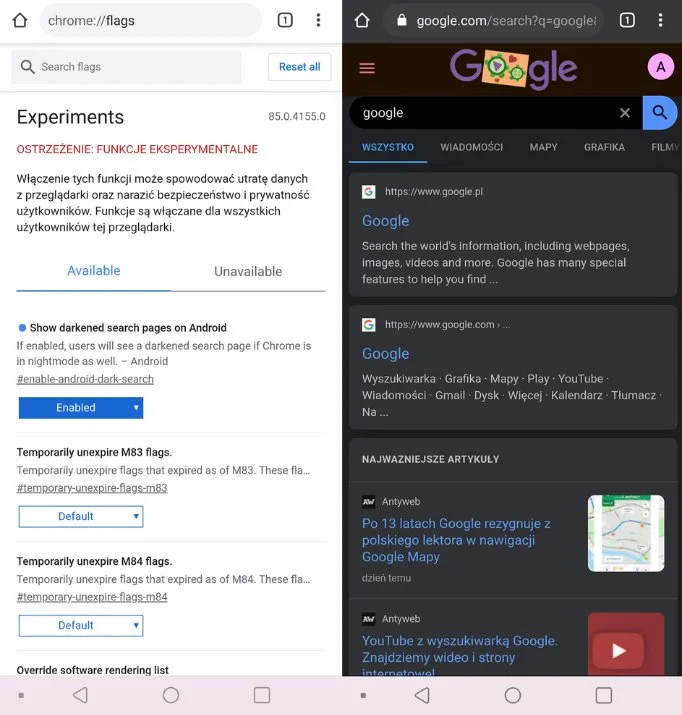 chrome-canary-ciemny-motyw