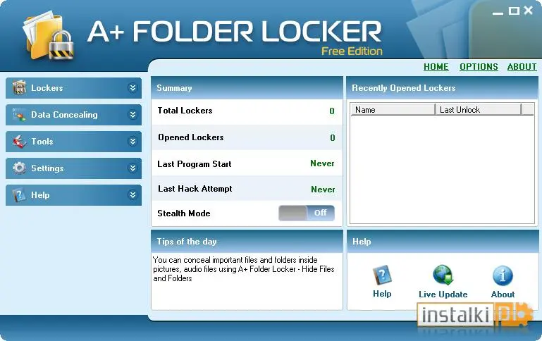 Okladka A+ Folder Locker Free Edition