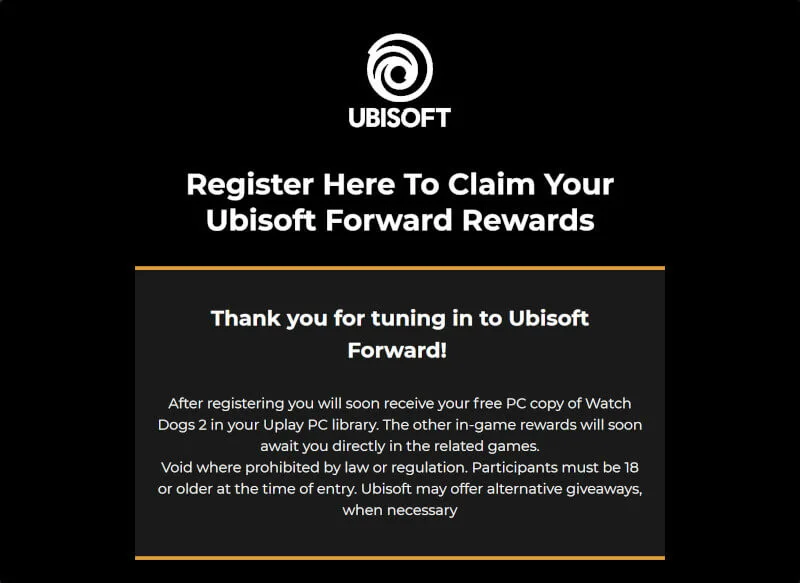 Ubisoft odbiór nagród Forward