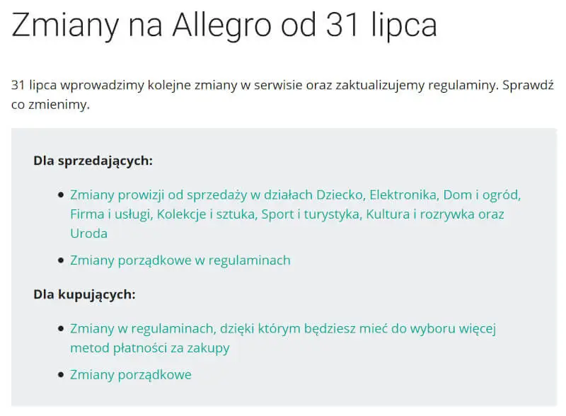 Allegro nowości