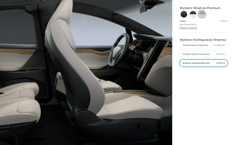 tesla model x wnetrze