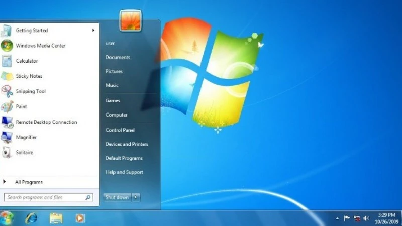Windows 7 menu start