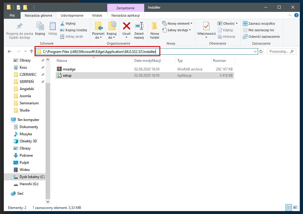 microsoft edge 1 odinstalowanie