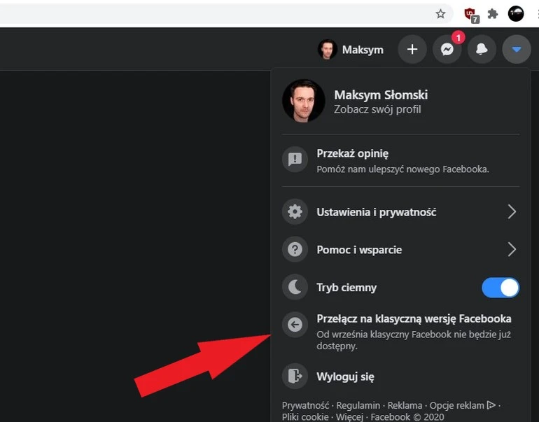 klasyczny facebook