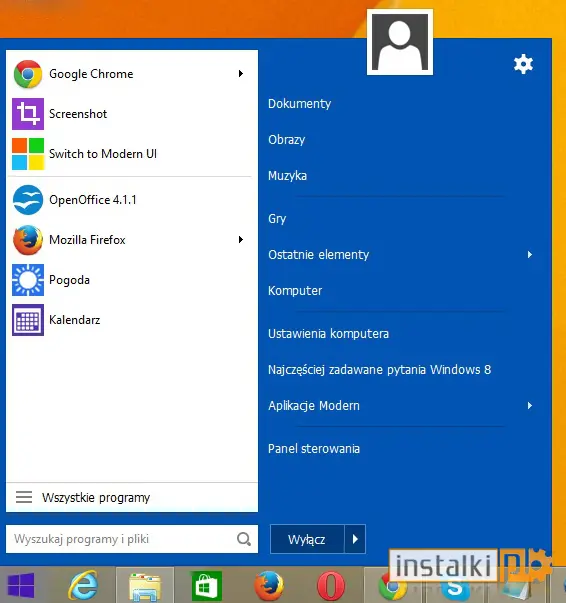 Okladka Start Menu 8