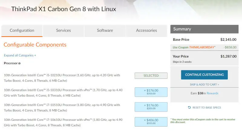 Lenovo ThinkPad X1 Carbon Gen 8 with Linux