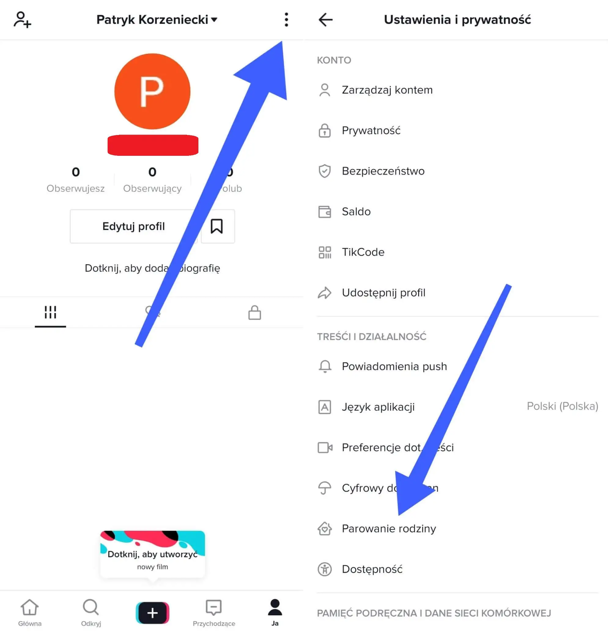 TikTok wlaczenie ochrony
