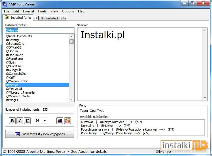 Okladka AMP Font Viewer