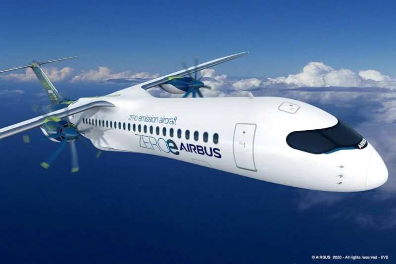 Wodorowy samolot śmigłowy Airbusa