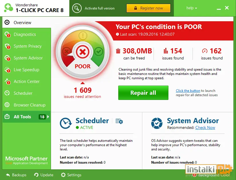 Wondershare 1-Click PC Care