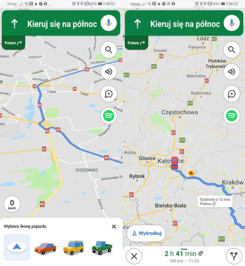 mapy google ikona pojazdu