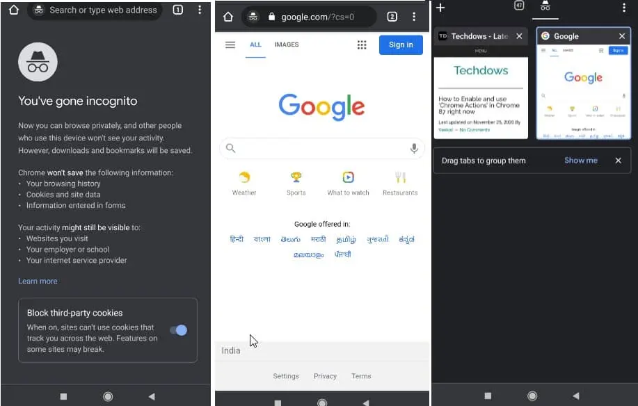 google chrome incognito screen 1