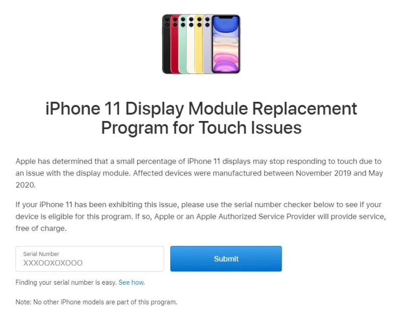 akcja serwisowa iphone 11