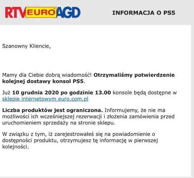 ps5 rtv euro agd