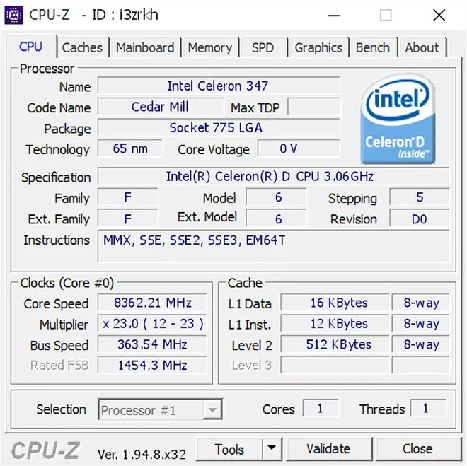 Intel celeron 347