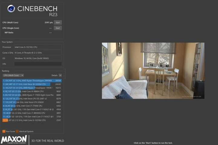 cinebench test2