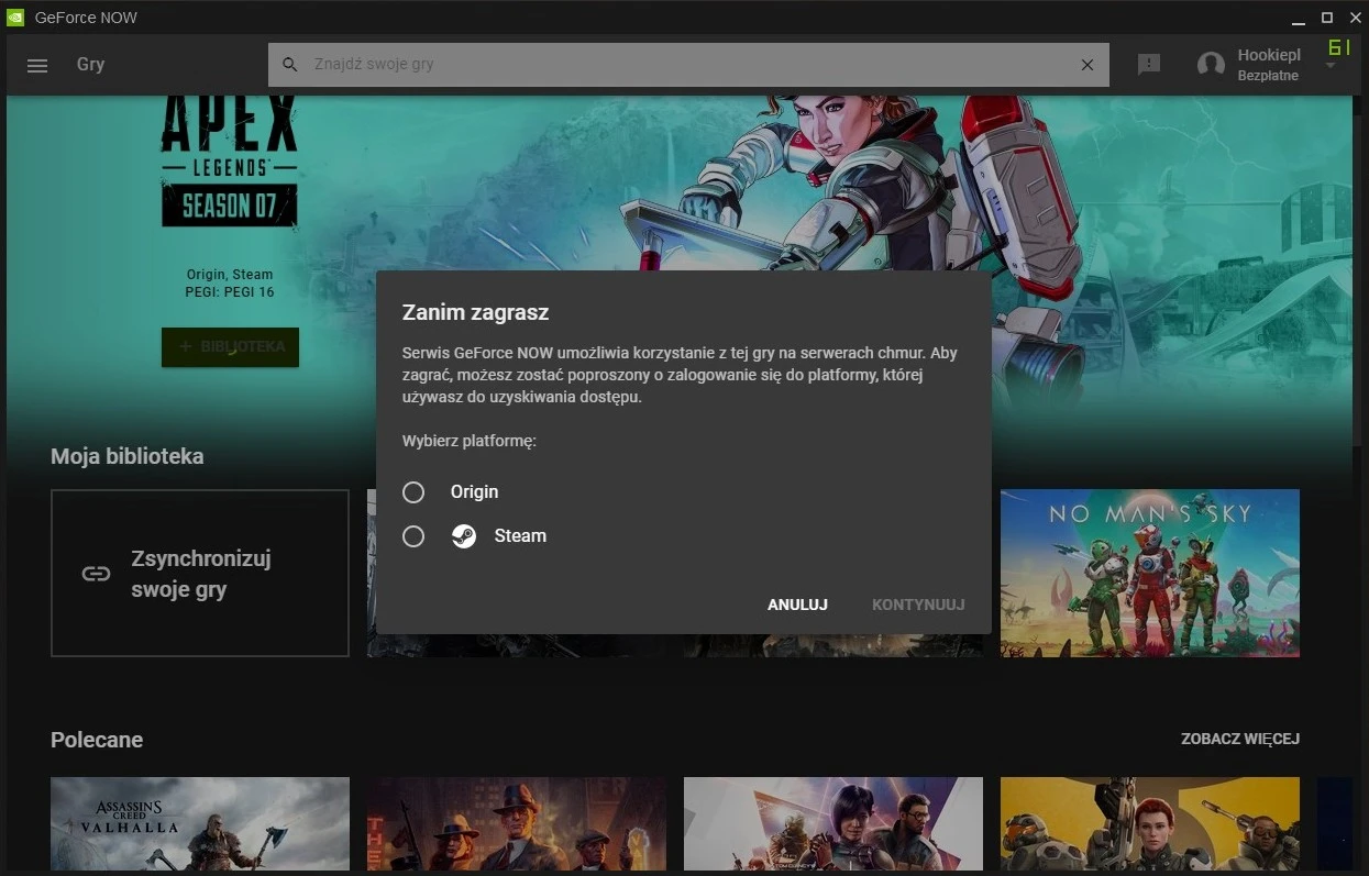 parowanie geforce now