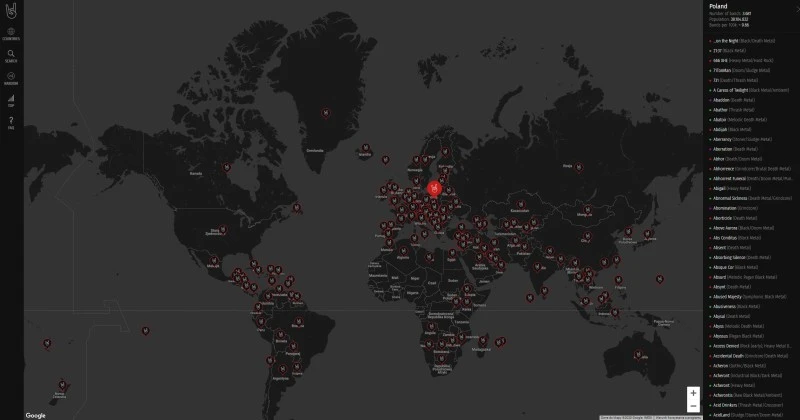 metalowa mapa muzyczna