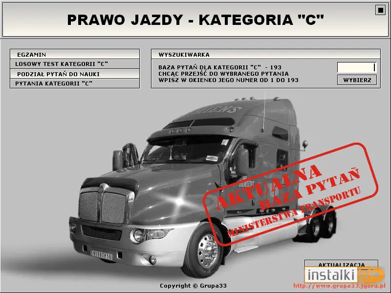 Okladka Prawo Jazdy – Kategoria C