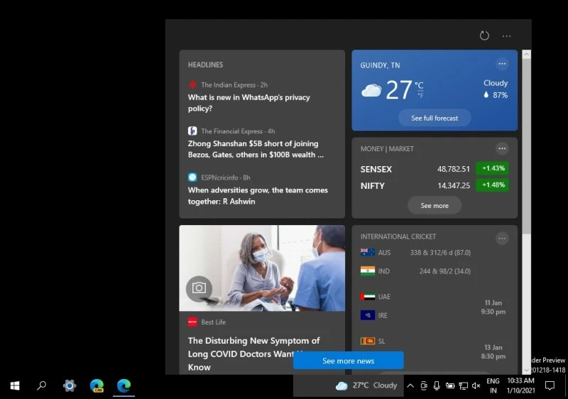 Windows 10 News and Interests 2