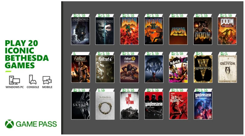 Gry Bethesda w ramach Xbox Game Pass