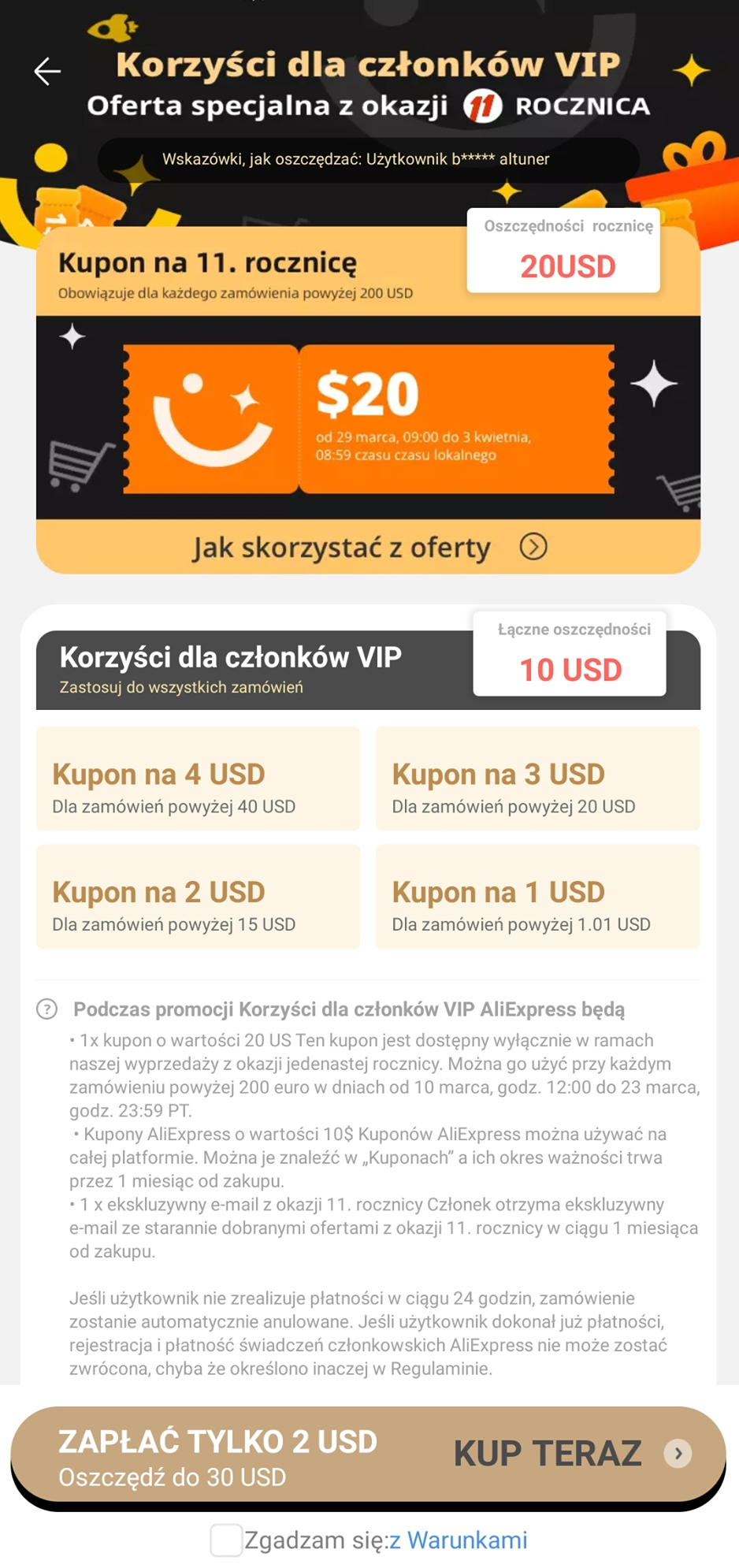 Kupony VIP