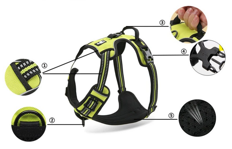 Truelove-Duże odblaskowe szelki dla psa