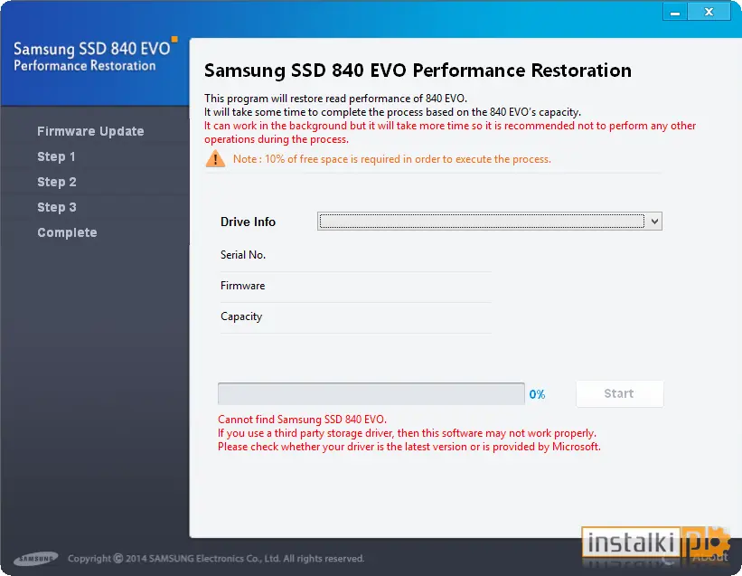 Samsung SSD 840 EVO Performance Restoration