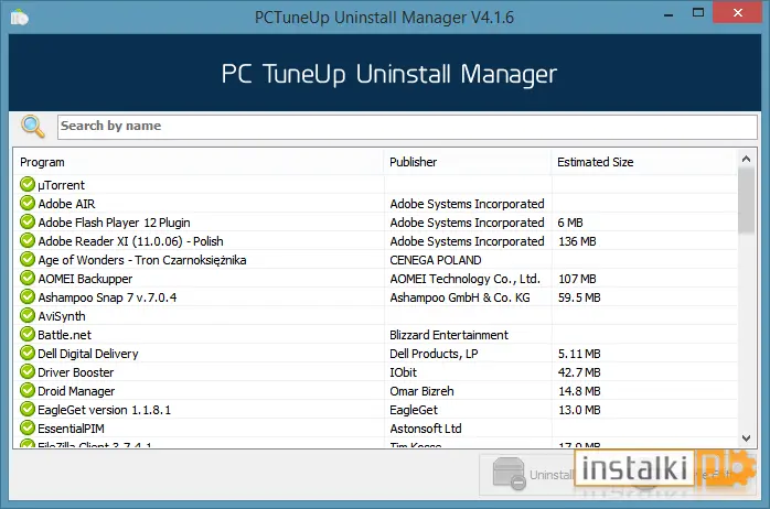 PCTuneUp Uninstall Manager