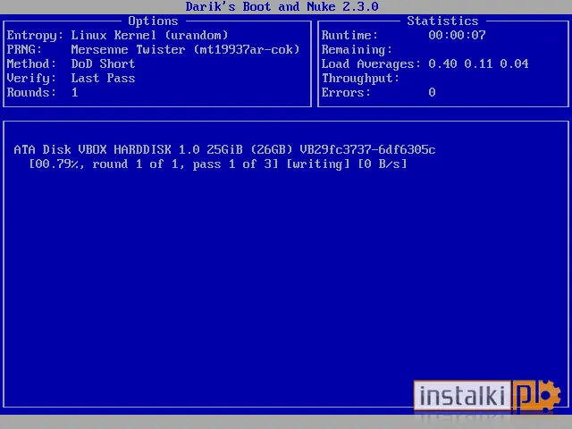 Okladka Darik`s Boot and Nuke (DBAN)