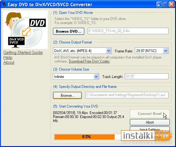 Easy DVD to DivX/VCD/SVCD Converter