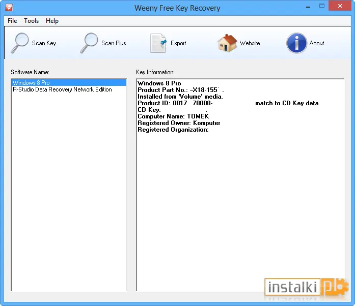 Okladka Weeny Free Key Recovery