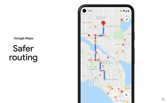 mapy google bezpieczna trasa 1