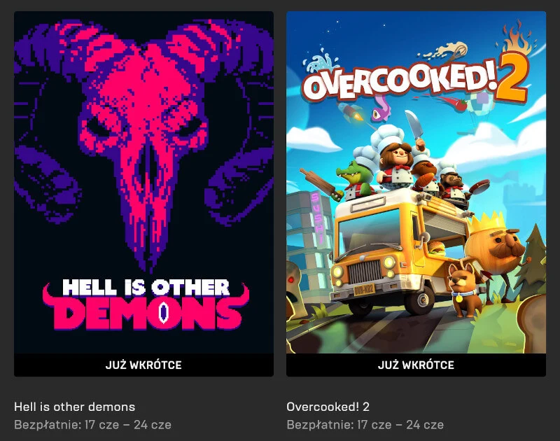 Hell is other demons i Overcooked! 2 za darmo już az tydzień w Epic Games Store