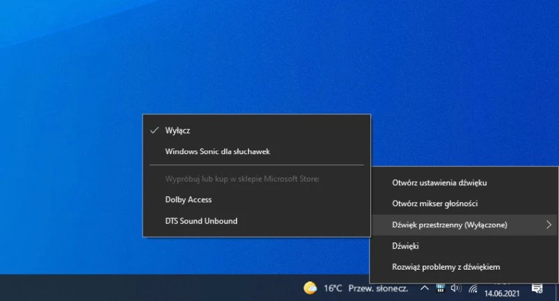 dzwiek przestrzenny windows 10