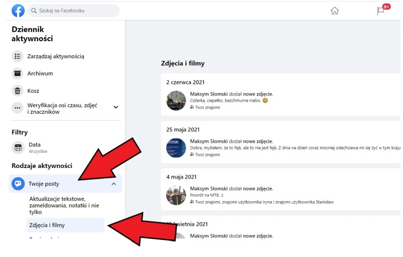 facebook dziennik aktywnosci 2